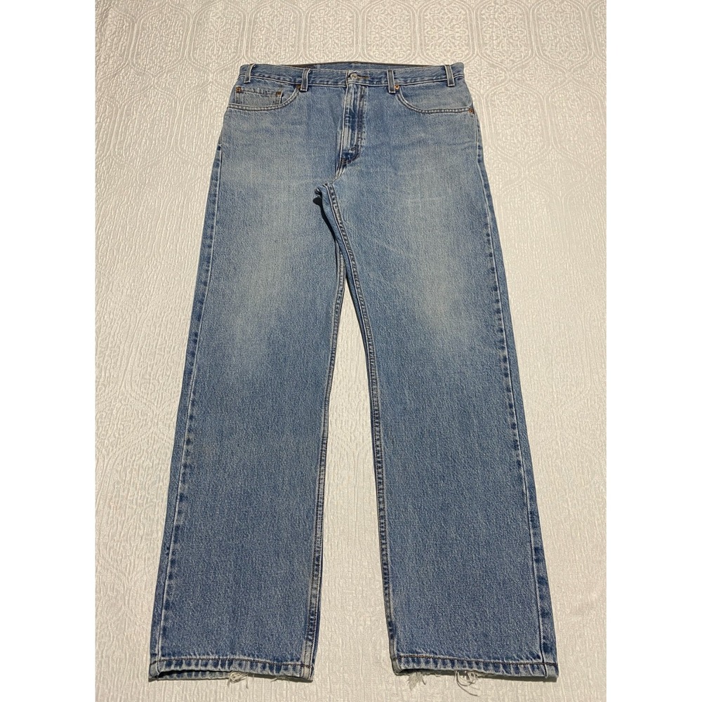 Vintage Y2K Levis 505 Mens Jeans 36x30 Blue Distressed Regular Straight Leg